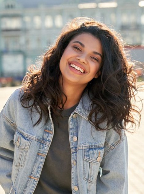 Lady smiles