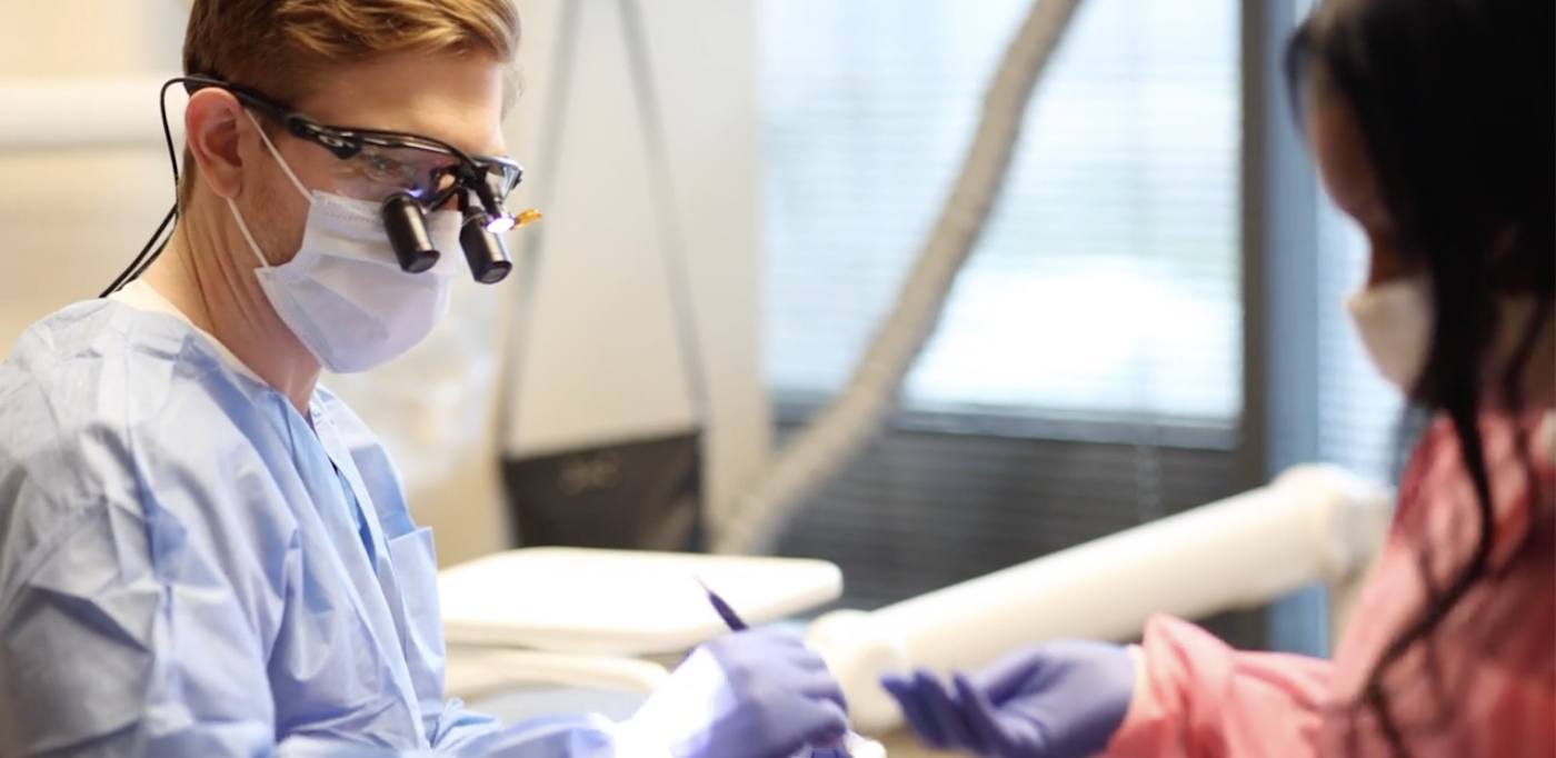 Emergency dentist in Buckhead Atlanta examining a dental patient