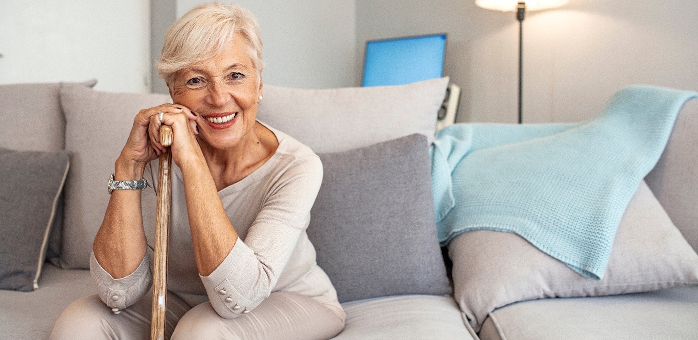 Smiling senior woman with beautiful teeth