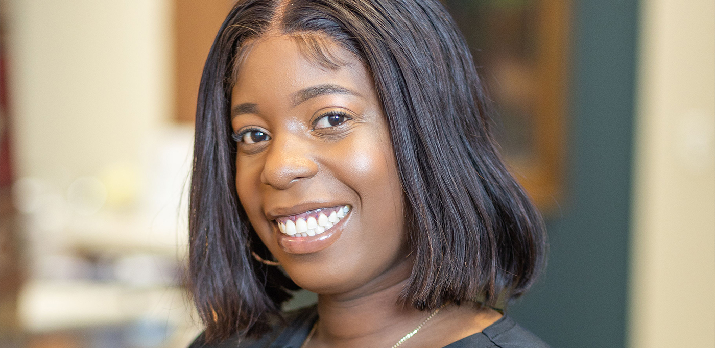 Woman smiling after requesting a dental appointment in Buckhead Atlanta