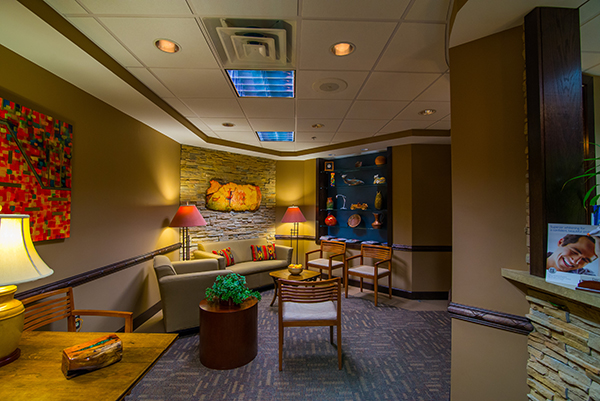 Welcoming reception area in Atlanta dental office